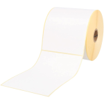 10 Rotoli Etichette 100x150mm in carta termica di colore Bianco - Adesivo permanente - Anima rotolo 25mm - Etichette per bobina 500
